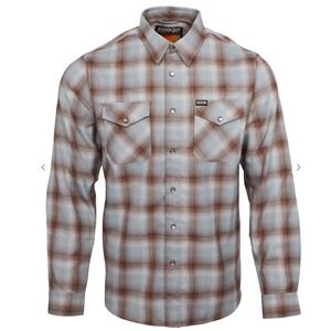 Dixxon Flannel Dawn Patrol LE Shirt Mens XS Blue Brown Plaid Pearl Snap NWT‎